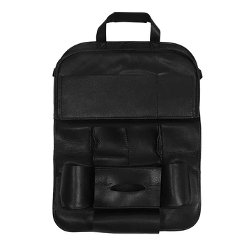 

Car Seat Back Hanging Organizer Bag Multi-Pocket PU Pad Cups Storage Holder Bag Foldable Shelf