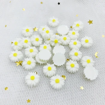 

12mm white flower resin flat back/Rhinestone/DIY hair accessories resin crafts/mobile phone decoration