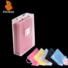 ПП матовый прозрачный ПВХ ручная Жесткая Сумка-тоут пластиковая упаковочная коробка эко Пользовательский логотип цвет покупки косметический магазин одежды подарок