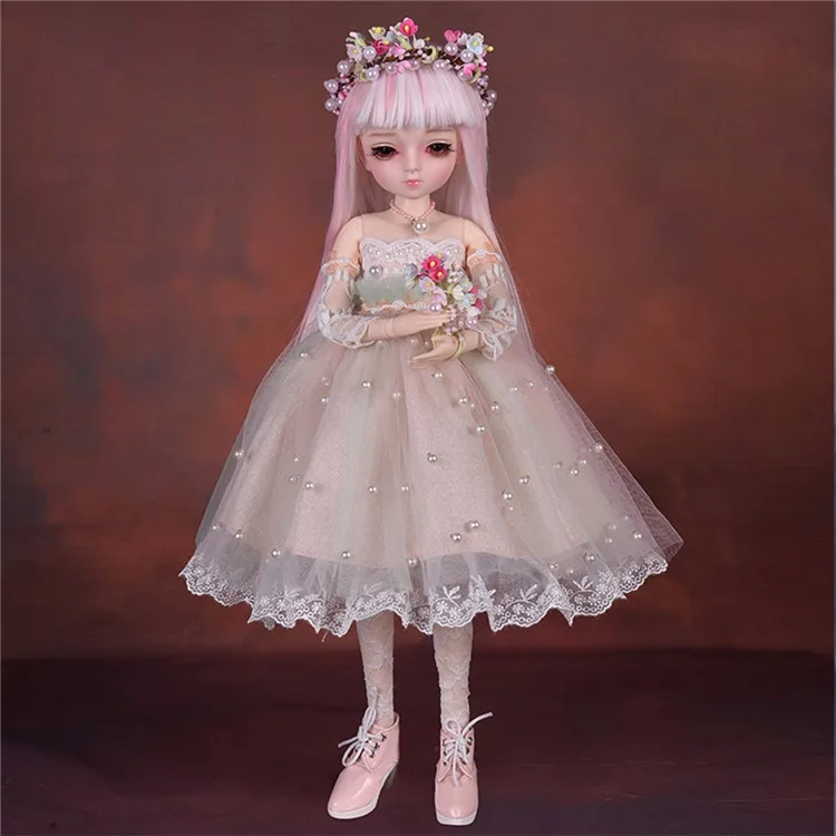 BJD 45 см шарнирная кукла красивые большие глаза BJD кукла с свадебным платьем макияж ручной работы красивая принцесса девочка игрушки подарок