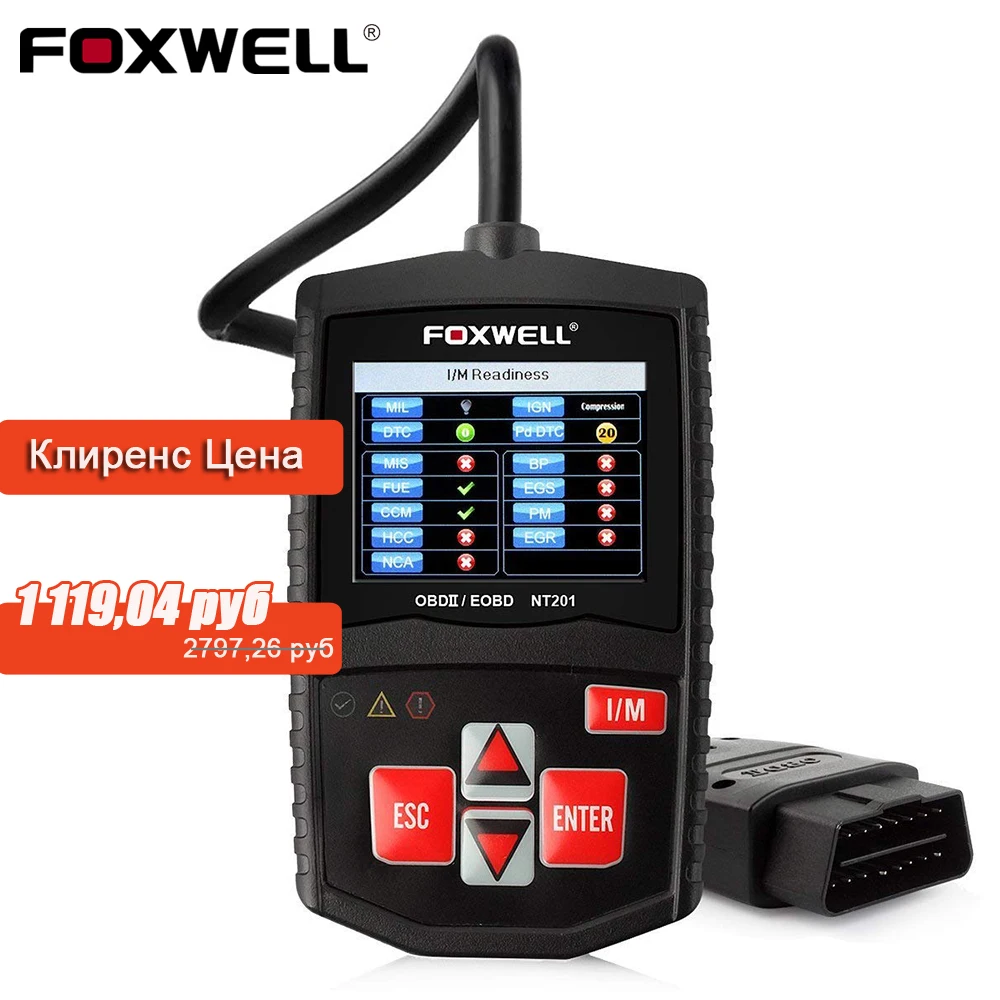 Foxwell NT201 автомобильной OBD2 сканер двигатель Code Reader выключите MIL ОДБ OBD 2 авто