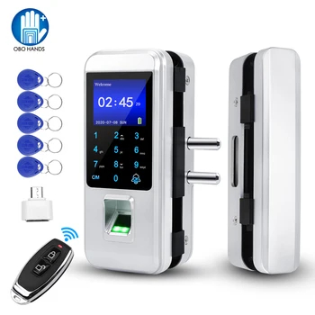 

Fingerprint Glass Digital Door Lock Fingerprint USB Electric Door Lock Smart Keyless RFID Biometric Remote Control Lock for Home