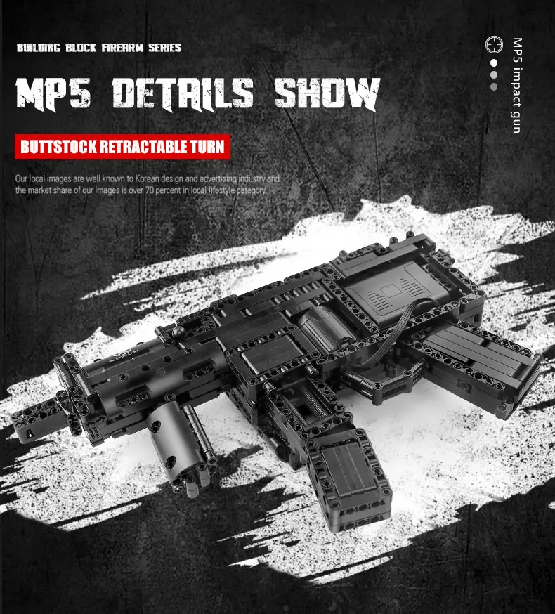 MILITARY MOULDKING 14001 Warfront MP5 Submachine Gun Compatible MOC 29369