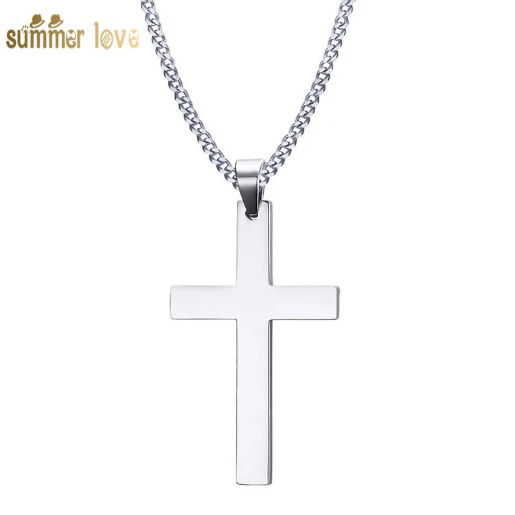 

Christianity Titanium Steel da guang mian Retro Jesus Cross Necklace Men Ornament Pendant with Chain