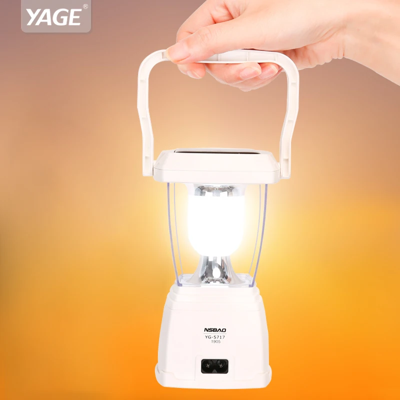 

YAGE LED Rechargeable Solar Powered Lantern Stepless Dimming Portable Light Hangable Outdoor Camping Hiking Tent Night Light