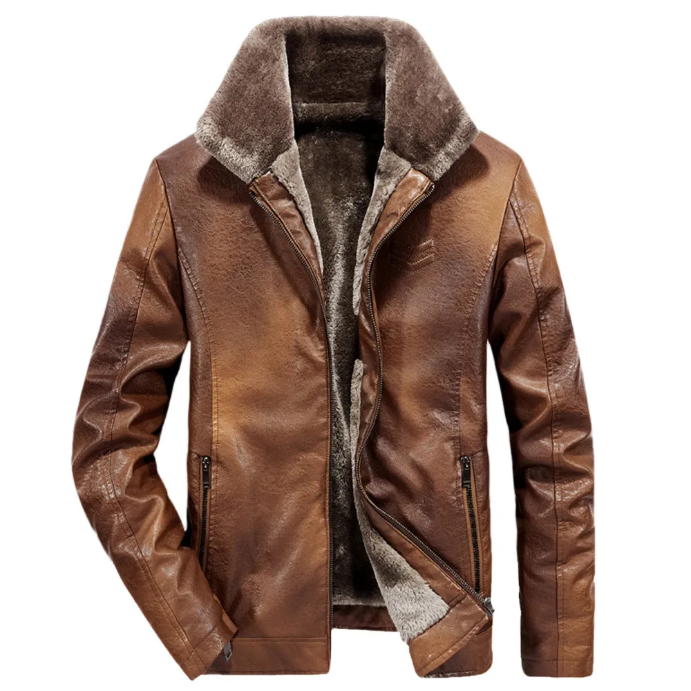 Мужские пальто и куртки, зимняя теплая модная куртка с отворотом на молнии, карманное пончо из искусственного кашемира, утолщенная Мужская куртка, пальто из искусственной кожи