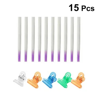 

1 Set of 15pcs Nails Extension Tool Nail Tips Extended Fiberglass Nail Clips (10PCS Fiber Extension 5PCS Clips)