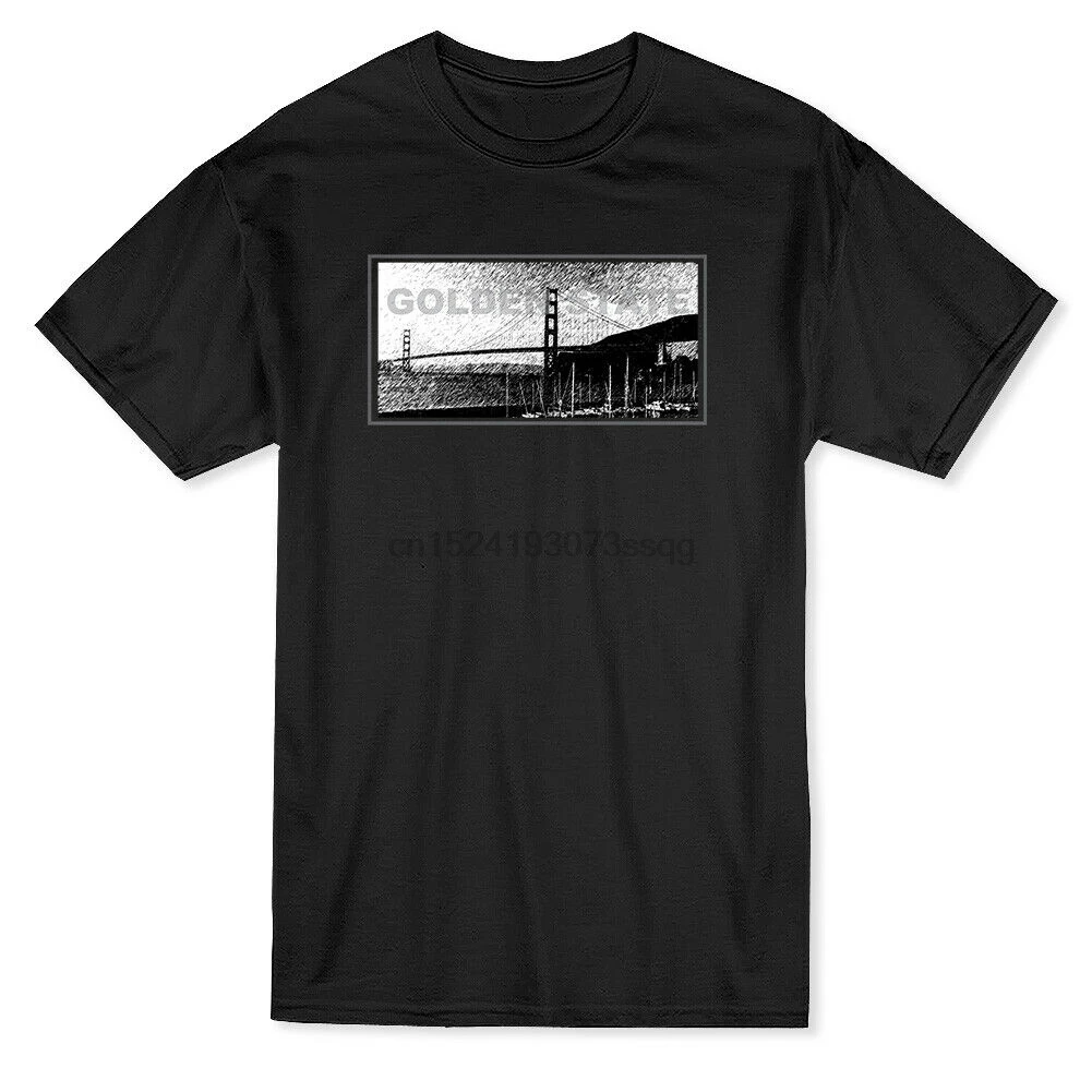 Golden State Cool Picture Graphic Мужская черная футболка | одежда
