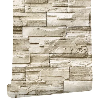 

6M Vinyl 3D Brick Rock Sticker Paper Brick Self Adhesive Wallpaper Furniture Wall Stickers Rustic Effect Home Decor Sticker Room