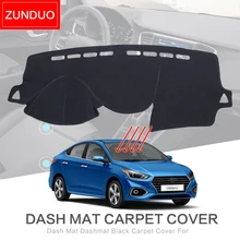 

ZUNDUO Dash Mat for Hyundai SOLARIS 2 2010 - 2017 Accessories Anti-Slip Dashboard Pad Dashmat Carpet Cover Sunscreen insulation