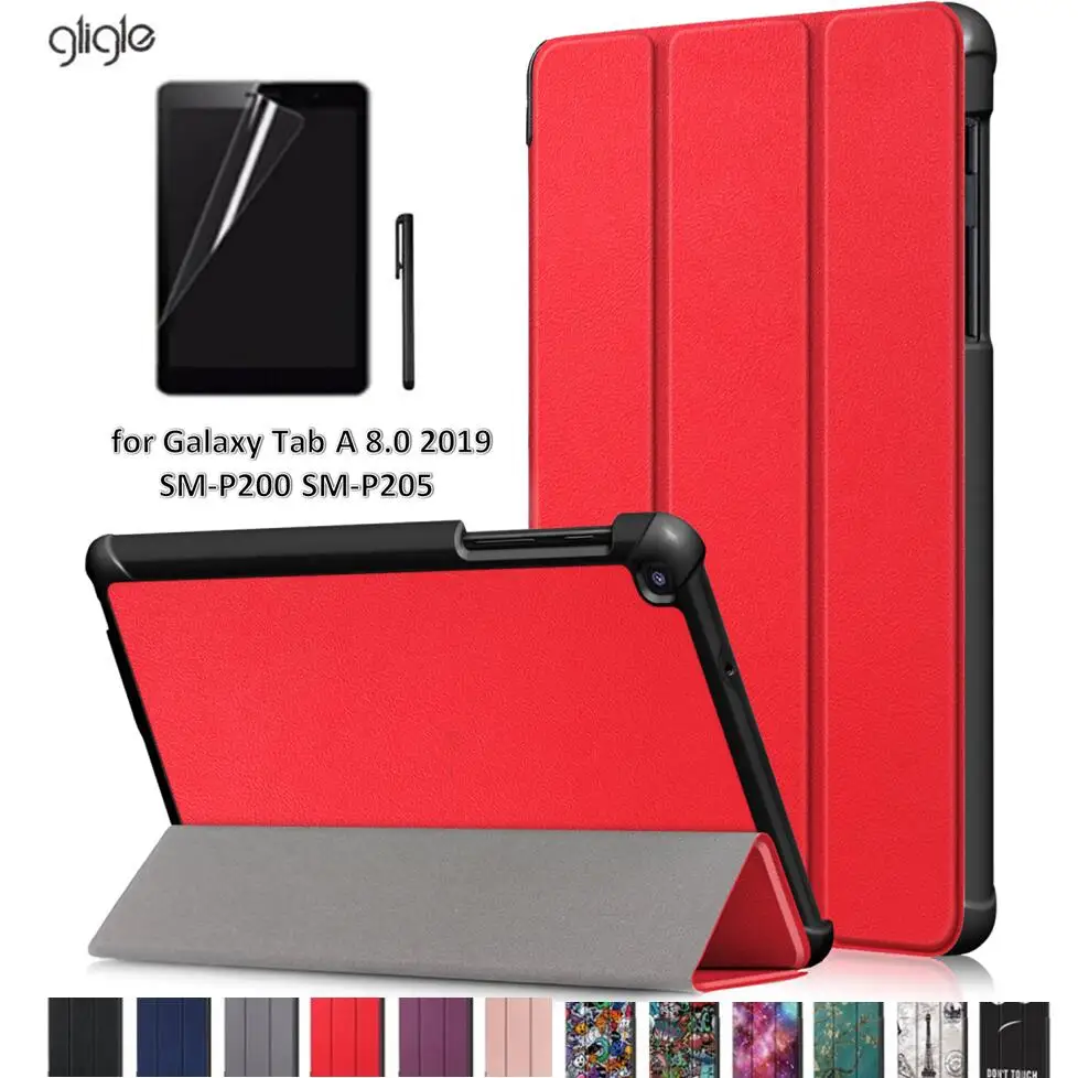 Кожаный чехол для Samsung Galaxy Tab A 8 0 2019 P200 P205 (с ручкой S) планшета + подарок бесплатная
