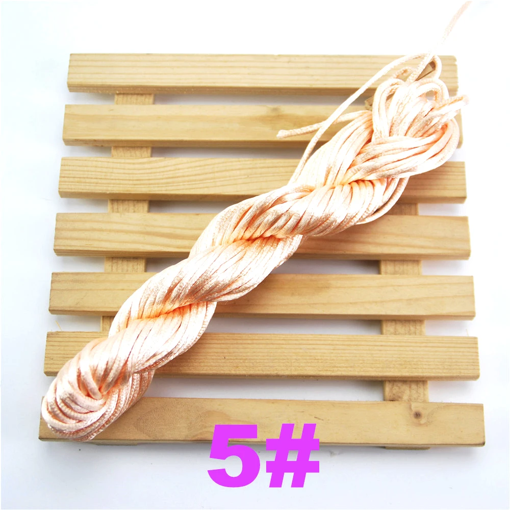 Хорошее качество, 2 мм Шнур Kumihimo, 100 м, 20 м* 5 шт., нейлоновый шнур, сатиновый плетеный шнур, смешанные цвета, ювелирный шнур для бисероплетения ds5 - Цвет: 5