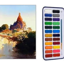 Железная коробка 24 цвета Длинный Сплошной акварельный набор краски