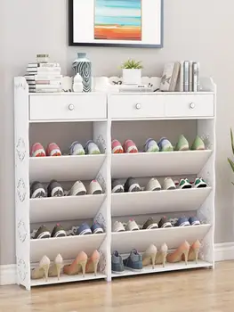 

European simple Shoe cabinet space multi-level living room porch multi-function dust-proof shoe rack economy