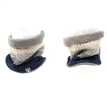 Корейский Winghouse Детский шарф для мальчиков, разноцветная полоска, Сращивание шеи, утеплитель, Осень-зима, вязаное толстое кольцо, глушитель, воротник