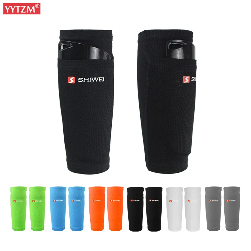 Football Leg Plate Socks With Pocket Suit Sleeves Support Adult Ventilation Training Basketball Guards Protective Pads 1 Pair