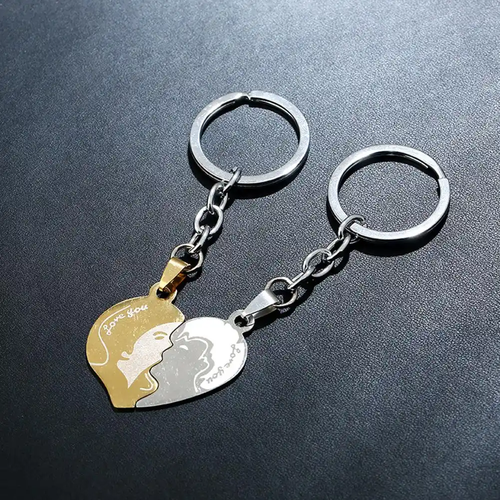 2 шт романтическое любящее сердце брелок из нержавеющей стали брелок подарок на день Святого Валентина