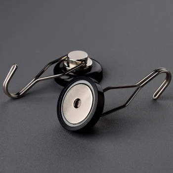 

5pcs E25mm Magnetic Magnet Hook 360° Up and Down Strong Movable Coat Hooks Kitchen Bathroom Neodymium Office Magnet Hook Hooks