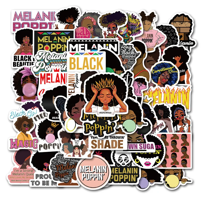 

Sticker Skateboard Sticker Inspirational Black Girl Sticker Graffiti Sticker Travel Suitcase Laptop Sticker 50PCS MTZ119-67