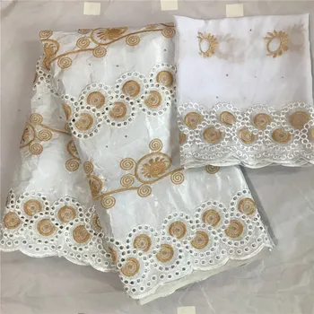 

white and gold bazin riche fabric high quality cotton basin riche brocade 2019 nouveau guinea brocade fabrics 5+2yards/lot