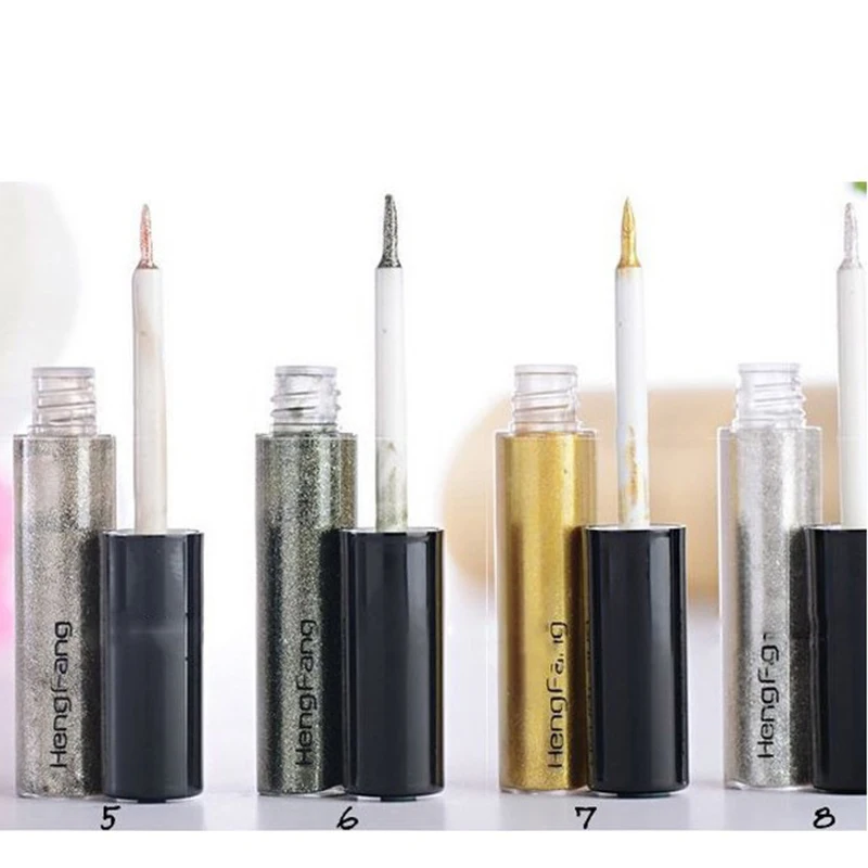 Tracing Glitter Eyeliner New Shining Eye Liners for Women Eye Pigment Professional Make-Up Red White Gold Color Liquid