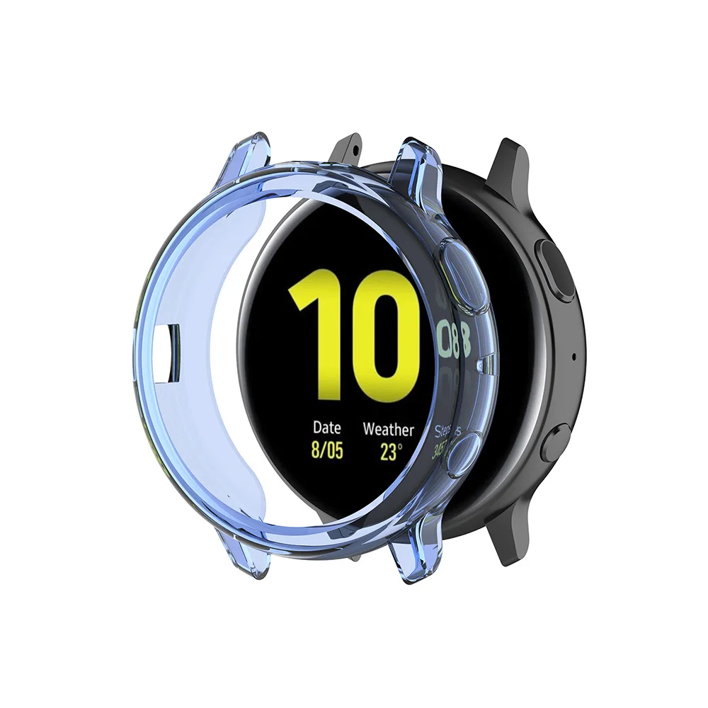 Для samsung Galaxy Active 2 40 мм 44 мм Чехол Мягкий Прозрачный Силикон ТПУ защитный чехол бампер - Цвет: Синий