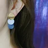 Korean Geometric Statement Hang Earrings for Women Gold Color Round Circle Drop Earring Punk Metal Earring Fashion Ear Jewelry