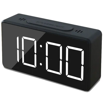 

Small Mini Digital Alarm Clock for Travel with LED Time or Temperature Display, Snooze, Adjustable Brightness, Simple Operation,