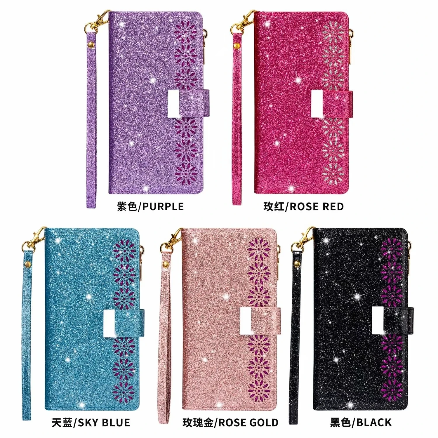 Custodia a portafoglio in pelle Flip per Samsung S21 S20 S30 Ultra S10 S9 S8 Plus S7 Edge Note 8 9 10 20 Ultra Bling Funda Protect C_voghion.com