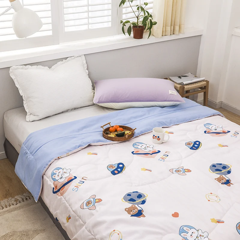 Details about   Solid Color Quilted Summer Quilt Air Conditioner Comforter Cool Thin Quilt Wash 