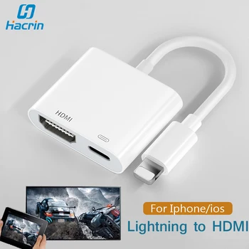

HDMI Adapter For Apple Lightning to Digital AV Adapter Sync Screen HDMI Connector with Charging Port For Iphone Ipad HDMI Cable