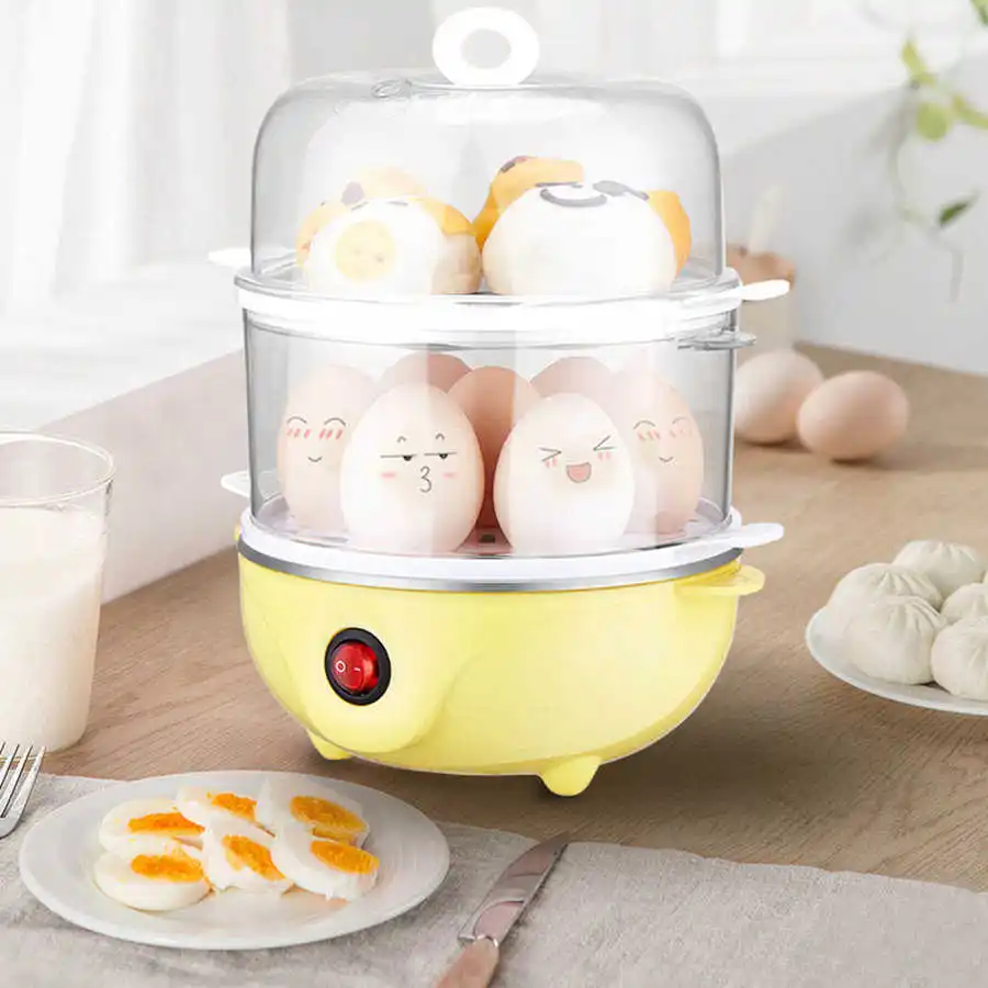 

Electric Egg Boiler Mini Double Layer 14 Eggs Steamer Egg Corn Milk Steamed Cooker Kitchen Appliances EU Plug 220V 350W