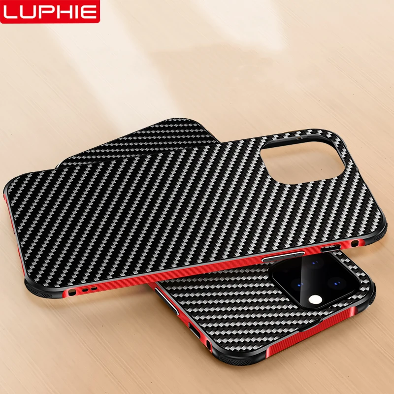 for Apple iPhone 11 2019 Case Metal Frame Bumper Aluminum Alloy Protection Cover Military-Grade Armor Carbon Fiber |