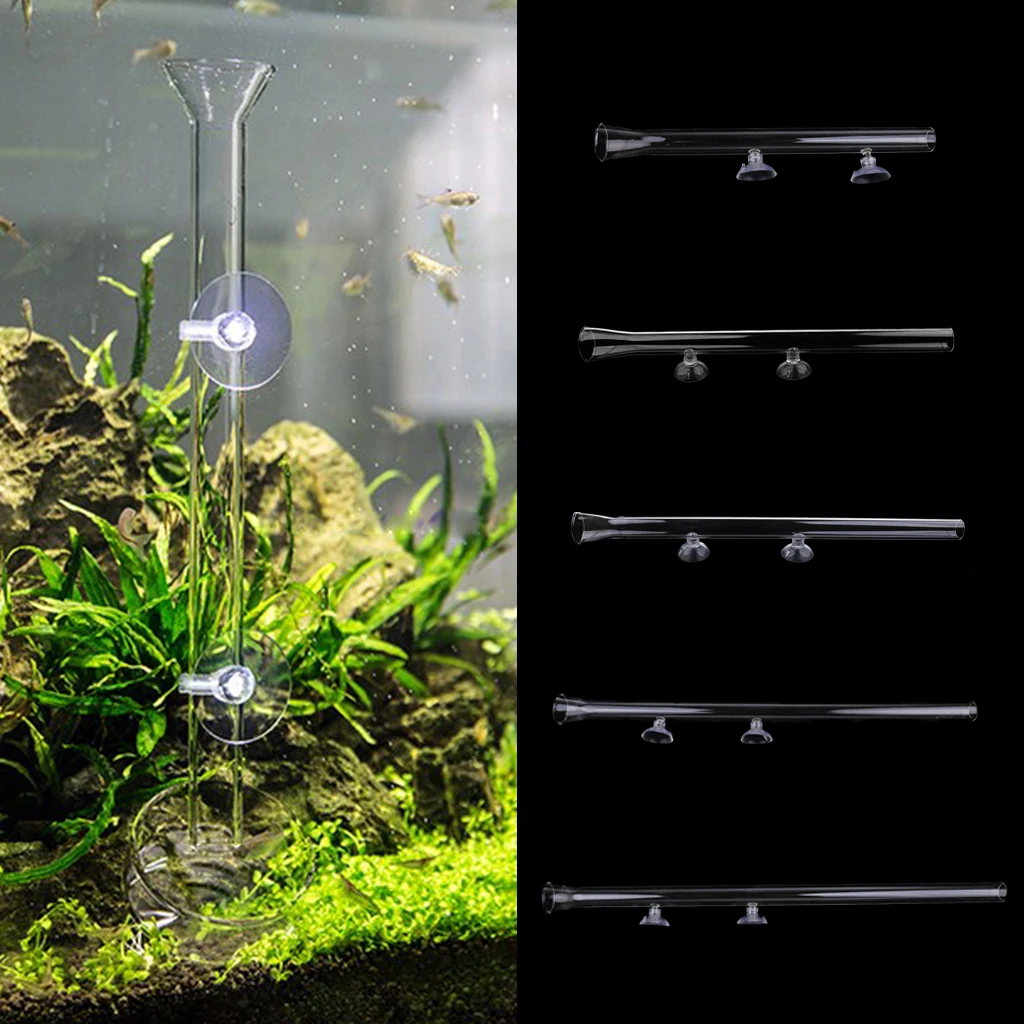 Shrimp Feeder Tube Glass   Feeding w/ Suction Cups for   Tank 25-45cm Long