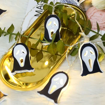 

Indoor Outdoor Party String Light Square Ghost Spider Web Flexible Hallowen Decorations Garland Led Energy Saving Garden Mini