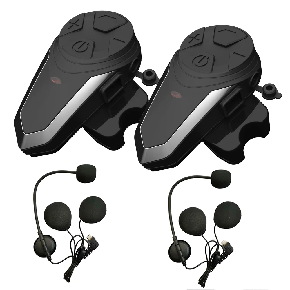 2set Hard Microphone BT-S3 1200 м Мотоциклетный Bluetooth шлем гарнитуры интерком для всадников беспроводной Intercomunicador Interphone MP3 FM - Цвет: 2set Hard Microphone