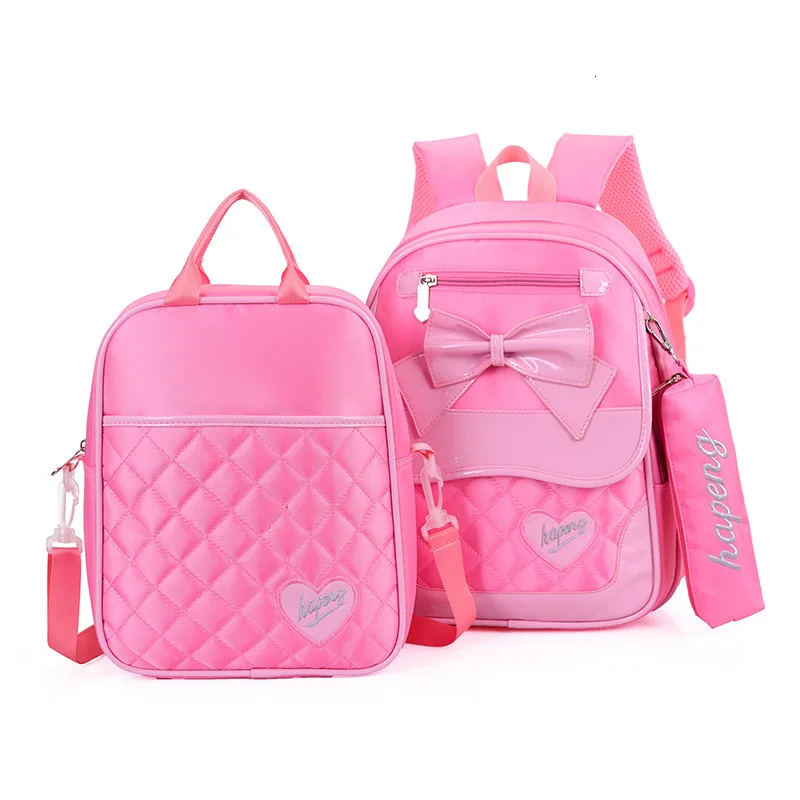 Girls Children School Bags set For Waterproof School Backpack Kids Orthopedic Backpacks Mochila SchoolBag kids Satchel Schoolbag - Цвет: small pink