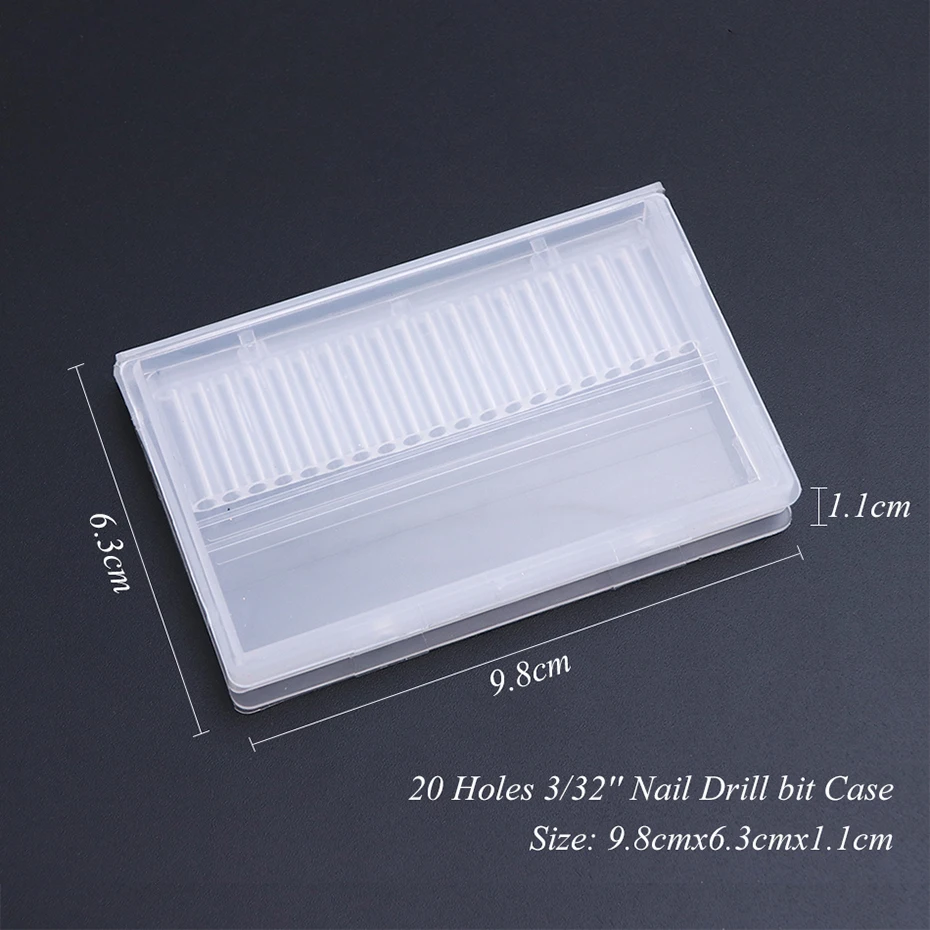Nail Drill Bits Storage Box Stand Display Container Holder Case 1pcs for Milling Cutter Manicure Tool Accessories #994 nail storage box