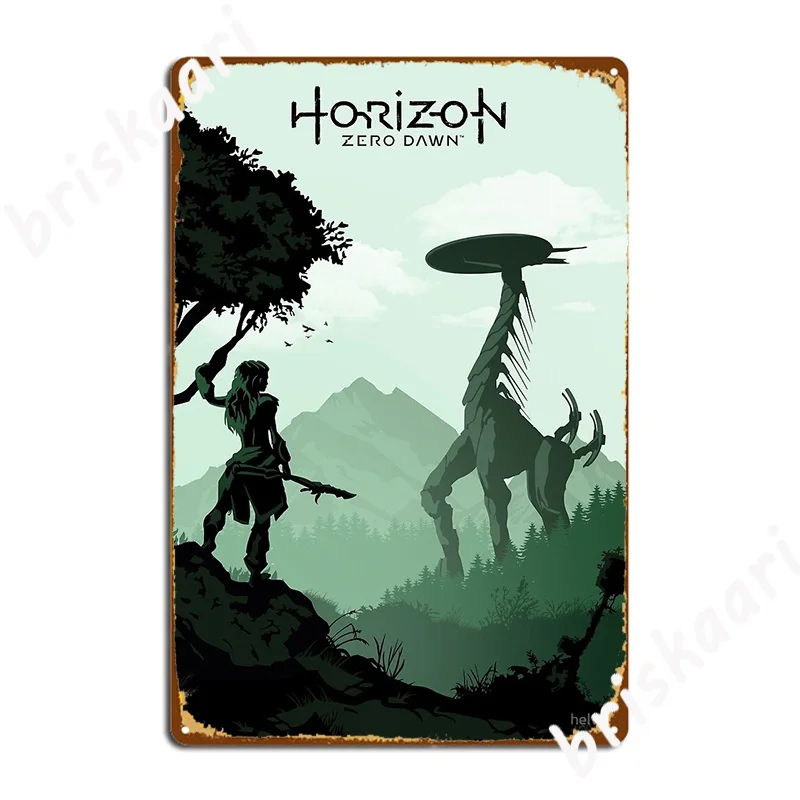 

Металлический плакат Horizon Zero Dawn, украшение для гаража, настенный винтажный оловянный плакат для гостиной, паба