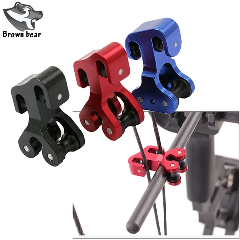 Alumínio de Caça Tiro com Arco Divisor para Arco Rolo Glide Corda Separador Polia Composto Arco Cabo Slide Shoo