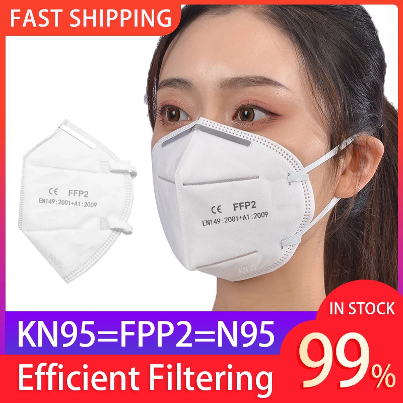 

KN95 Dust Mask FFP2 Mask N95 Mask Anti Dust 4-Layer PM2.5 Mask 99% Filtration Mouth Face Mask Mouth Cover Dust Masks In Stock