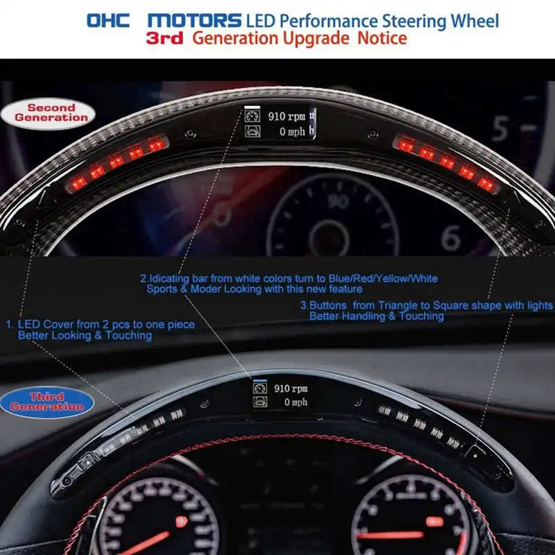 도요타 GR A90 2020 + 탄소 섬유 LED 시프트 라이트 디스플레이, 스티어링 휠 교체