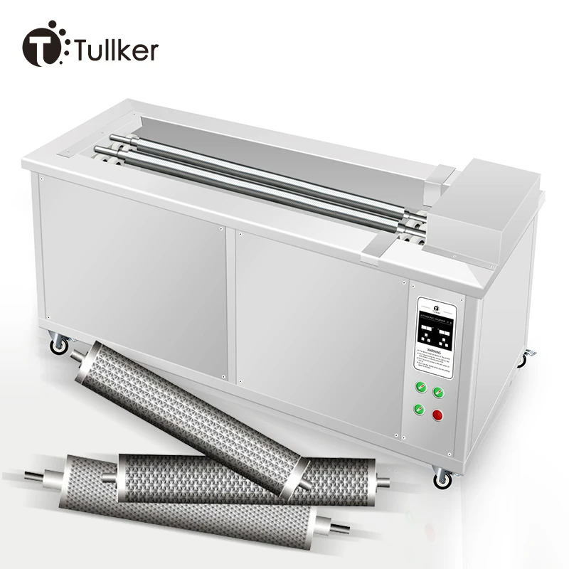 Anilox Roller Ultrasonic Cleaner Machine Industrial With Rotating System Washing Oil Dust Paint Ultrasound Cleaning SUS304 Tank