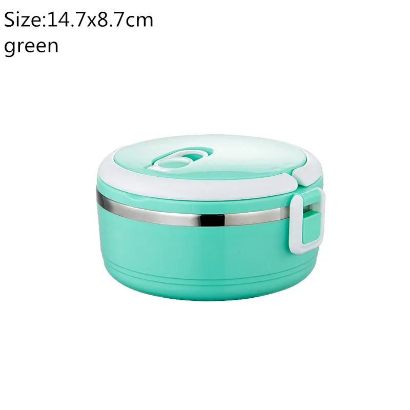 1 layer green Изолированный Ланч-бокс для детей школы кемпинга 304 из нержавеющей стали контейнер для еды пластиковая коробка для бенто тепловой Ланчбокс - Цвет: 1 layer green