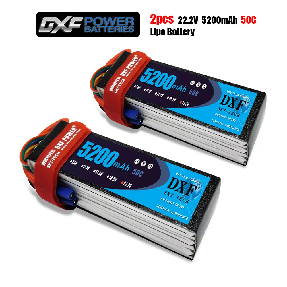 2pcs 22.2V 6S 4500mAh LiPo Battery 60C EC5 for RC Helicopter Airplane Car Truck