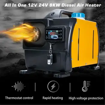 

All into one 8KW black ABS Car Heater defroster Low Noise Air Diesel Heater For webasto Motorhome With LCD Switch Remote Control