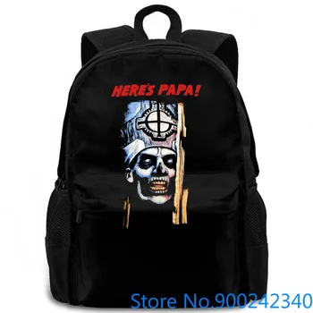 

Ghost B.C. Here's Papa Black Rockabilia Cool New women men backpack laptop travel school adult student