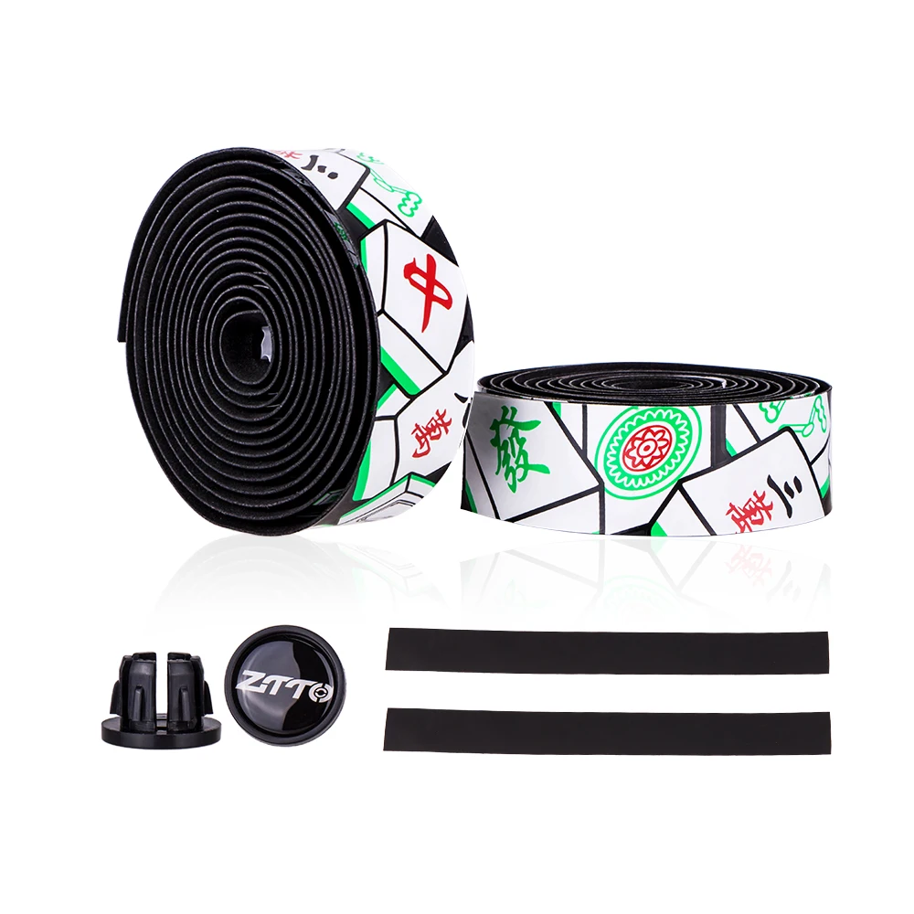 ZTTO Chinese Mahjong Pattern Professional Cycling Road Bike bar Tape EVA PU Bicycle Handlebar Tape Soft Anti-Vibration Wrap