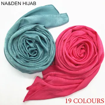 

2020 New Silk Shawl Headscarf Satin Islam foulard femme musulman Turban For Women Muslim Wrap Instant Hijab Scarf Ready To Wear