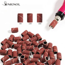 

SENIGNOL 100/210PCS Nail Art Sanding Bands 80/120/180 for Electric Manicure Machine Grit Nail Drill Bit Grinding Files Nail Tool